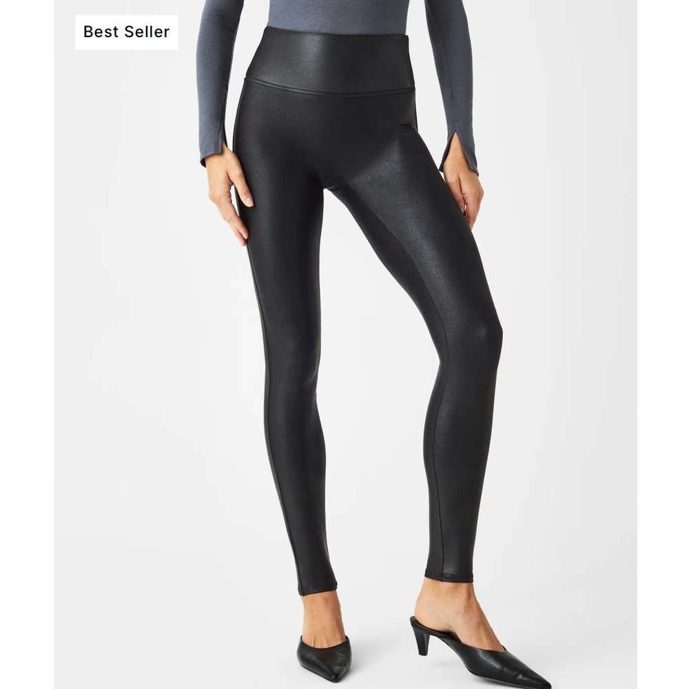 Spanx Faux Leather‎ Leggings Size L